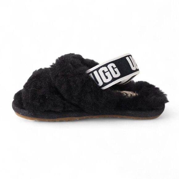 UGG Oh Fluff Yeah Slingback Slide Sandals Black 1116636T Toddler 6 - Picture 6 of 10